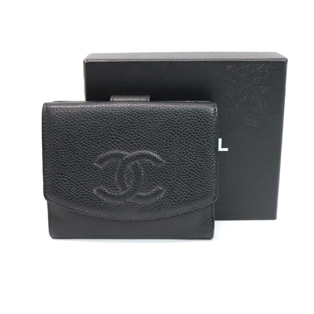 CHANEL Black Leather Wallet
